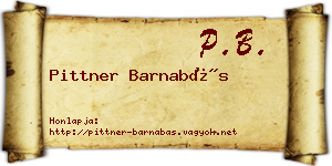 Pittner Barnabás névjegykártya